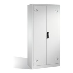 C+P Umweltschrank mit Drehtüren, 4 Polyethylen-Wannen, H1950xB930xT500mm Front Lichtgrau Korpus Lichtgrau