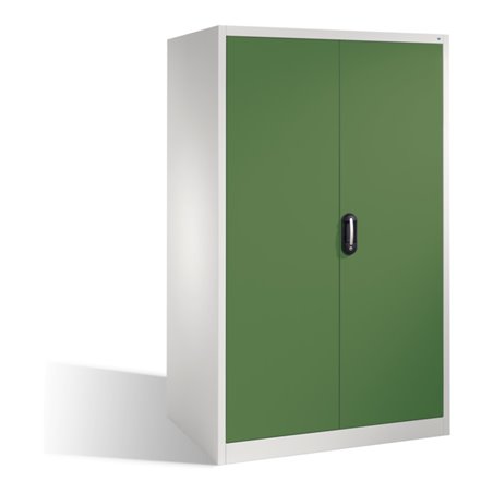 C+P Werkzeugschrank XXL mit Drehtüren, innen 4 Böden, H1950xB1200xT800mm Front Resedagrün Korpus Lichtgrau
