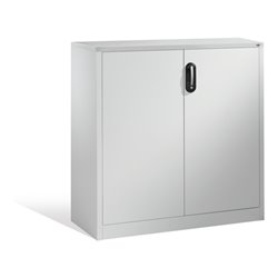 C+P Akten-Sideboard Acurado mit Drehtüren, 3 Ordnerhöhen, H1200xB1200xT400mm Weißaluminium