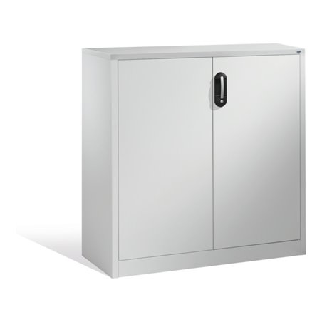 C+P Akten-Sideboard Acurado mit Drehtüren, 3 Ordnerhöhen, H1200xB1200xT400mm Weißaluminium