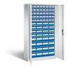 C+P Magazinschrank mit 72 Regalkästen, H1980xB1000xT420mm Front Lichtblau Korpus Lichtgrau