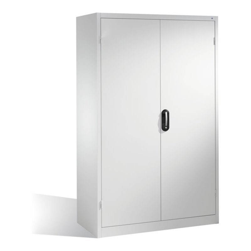 C+P Werkzeugschrank mit Drehtüren, 3 Böden und 3 Schübe, H1950xB1200xT600mm Front Lichtgrau Korpus Lichtgrau