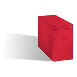 C+P Rollcontainer Asisto Small M/3/6 mit Hängerahmen, H570xB330xT800mm Himbeerrot