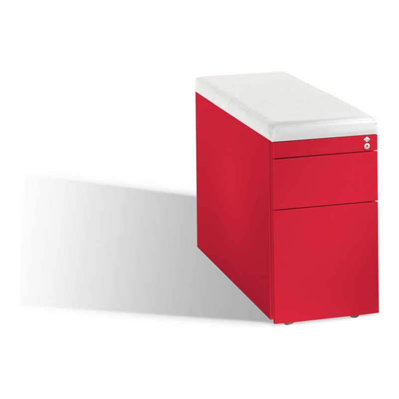 C+P Sitzcontainer Asisto Small M/3/6 mit Hängerahmen, H570xB330xT800mm Himbeerrot