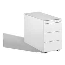 C+P Rollcontainer Asisto Small M/3/3/3, H570xB330xT800mm Front Reinweiß Korpus Reinweiß