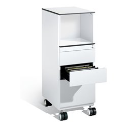 C+P Rollcontainer Asisto in Stehhöhe, H1150xB430xT600mm Front Reinweiß Korpus Reinweiß