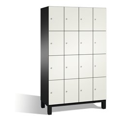C+P Fächerschrank Cambio auf Füßen, 16 Fächer, H1980xB1200xT525mm Front Reinweiß Korpus Schwarzgrau