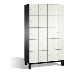 C+P Fächerschrank Cambio auf Füßen, 20 Fächer, H1980xB1200xT525mm Front Reinweiß Korpus Schwarzgrau