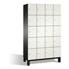 C+P Fächerschrank Cambio auf Füßen, 20 Fächer, H1980xB1200xT525mm Front Reinweiß Korpus Schwarzgrau