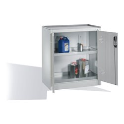 C+P Umwelt-Beistellschrank mit Drehtüren, 2 Wannenböden, H1020xB930xT500mm Front Lichtgrau Korpus Lichtgrau