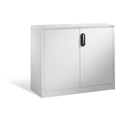 C+P Akten-Sideboard Acurado mit Drehtüren, 2 Ordnerhöhen, H1000xB1200xT400mm Weißaluminium