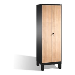 C+P Doppelspind Evolo auf Füßen, 2 Abteile, H1850xB600xT500mm Korpus Schwarzgrau