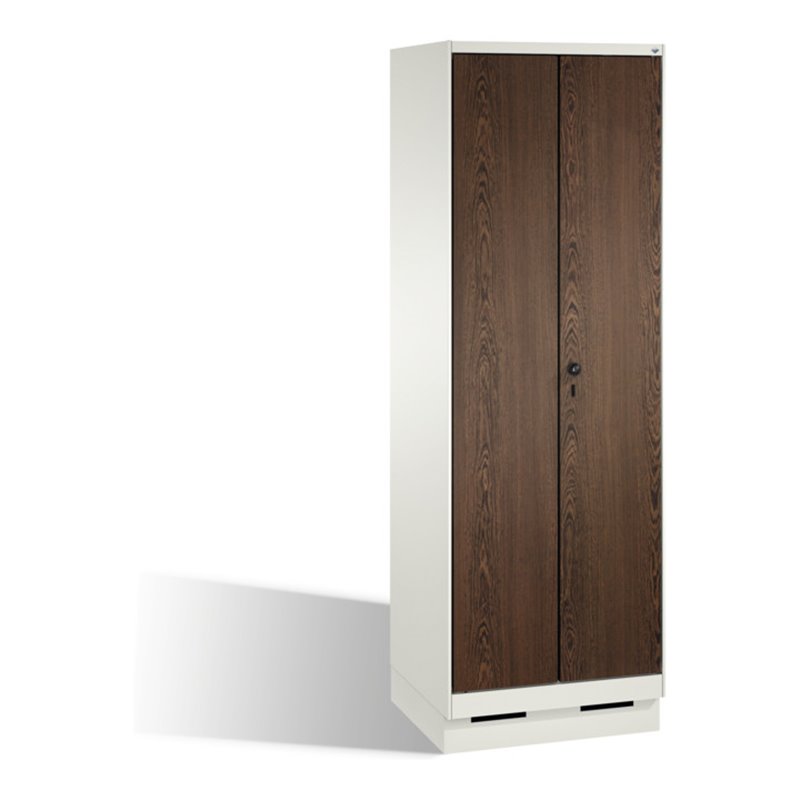 C+P Doppelspind Evolo auf Sockel, 2 Abteile, H1800xB600xT500mm Korpus Reinweiß