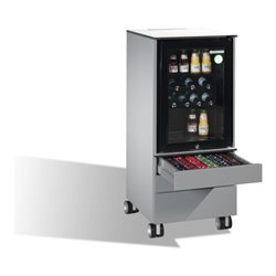 C+P Kühlschrank-Caddy Asisto für Cappuccino- und Espresso-Tassen, H1150xB500xT600mm Weißaluminium