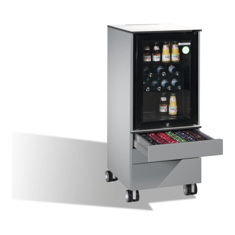 C+P Kühlschrank-Caddy Asisto für Cappuccino- und Espresso-Tassen, H1150xB500xT600mm Weißaluminium