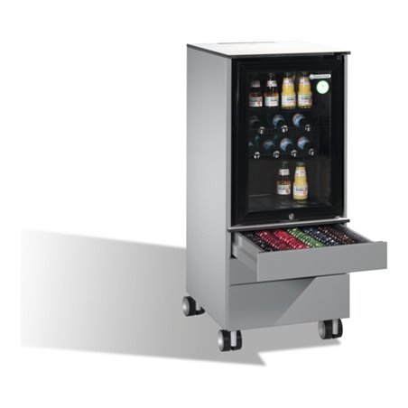 C+P Kühlschrank-Caddy Asisto für Cappuccino- und Espresso-Tassen, H1150xB500xT600mm Weißaluminium