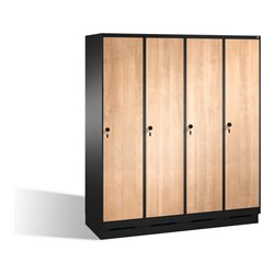 C+P Umkleidespind Evolo auf Sockel, 4 Abteile, H1800xB1600xT500mm Korpus Schwarzgrau