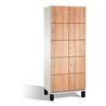 C+P Fächerschrank Cambio auf Füßen, 10 Fächer, H1980xB800xT525mm, Reinweiß/Kirsche