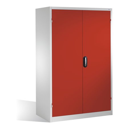C+P Schwerlast-Werkzeugschrank XXL mit Drehtüren, innen 4 Böden, H1950xB1200xT800mm Front Rubinrot Korpus Lichtgrau