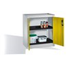 C+P Umwelt-Beistellschrank mit Drehtüren, 2 Polyethylen-Wannen, H1020xB930xT500mm Front Verkehrsgelb Korpus Lichtgrau