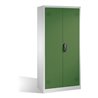 C+P Umweltschrank mit Drehtüren, 4 Polyethylen-Wannen, H1950xB930xT500mm Front Resedagrün Korpus Lichtgrau