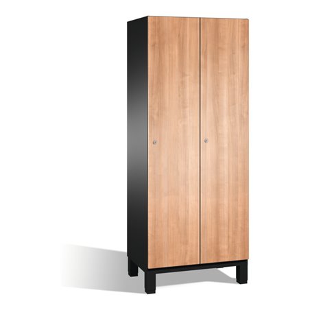 C+P Umkleidespind Cambio auf Füßen, 2 Abteile, H1980xB800xT525mm Korpus Schwarzgrau