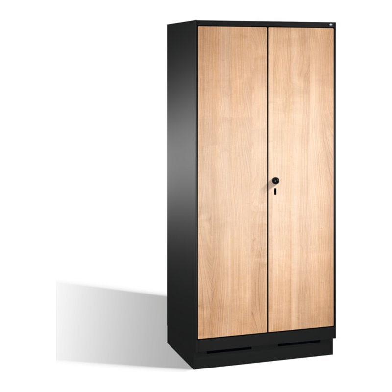 C+P Doppelspind Evolo auf Sockel, 2 Abteile, H1800xB800xT500mm Korpus Schwarzgrau