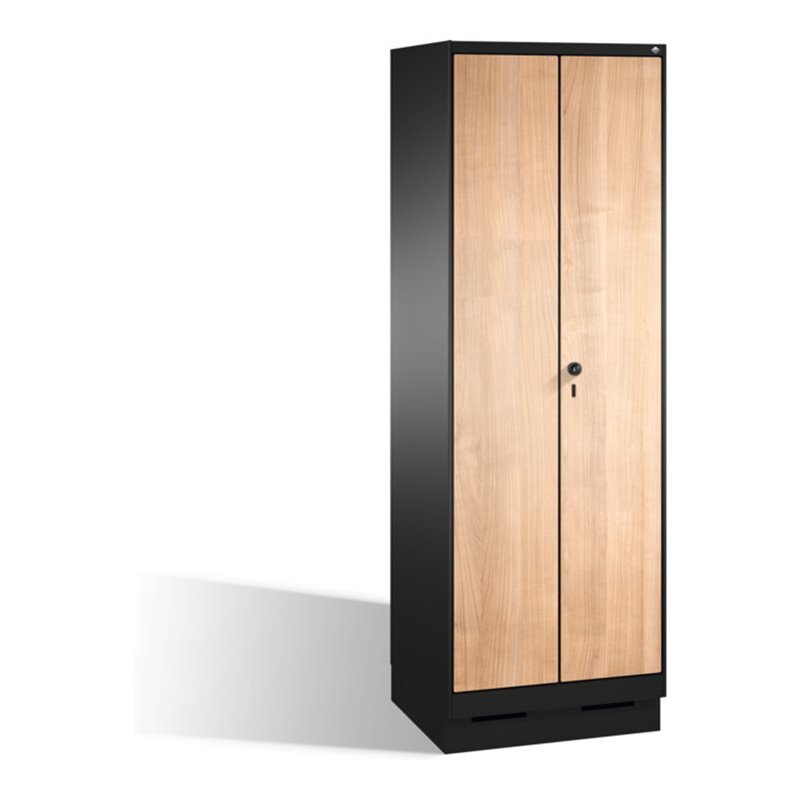 C+P Doppelspind Evolo auf Sockel, 2 Abteile, H1800xB600xT500mm Korpus Schwarzgrau