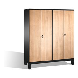 C+P Doppelspind Evolo auf Füßen, 4 Abteile, H1850xB1600xT500mm Korpus Schwarzgrau