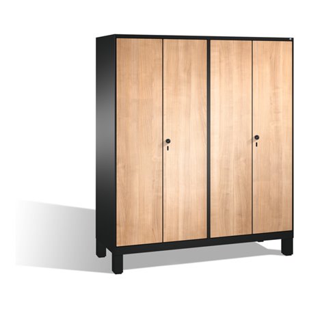 C+P Doppelspind Evolo auf Füßen, 4 Abteile, H1850xB1600xT500mm Korpus Schwarzgrau