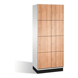 C+P Fächerschrank Cambio auf Sockel, 8 Fächer, H1950xB800xT525mm, Reinweiß/Kirsche