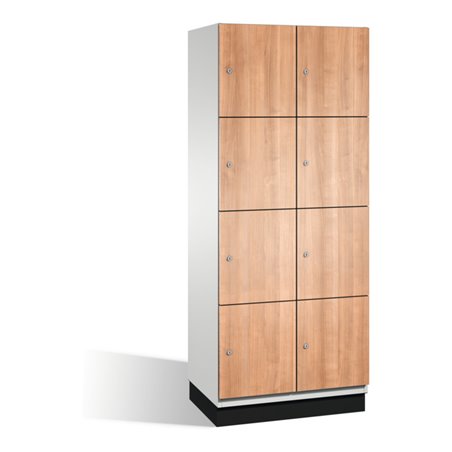 C+P Fächerschrank Cambio auf Sockel, 8 Fächer, H1950xB800xT525mm, Reinweiß/Kirsche