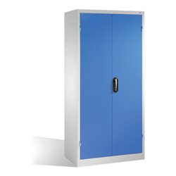 C+P Werkzeugschrank mit Drehtüren, 3 Böden und 3 Schübe, H1950xB930xT500mm Front Lichtblau Korpus Lichtgrau