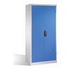 C+P Werkzeugschrank mit Drehtüren, 3 Böden und 3 Schübe, H1950xB930xT500mm Front Lichtblau Korpus Lichtgrau