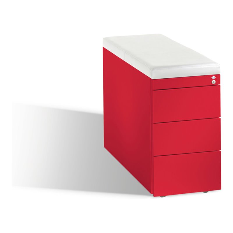 C+P Sitzcontainer Asisto Small M/3/3/3, H570xB330xT800mm Himbeerrot