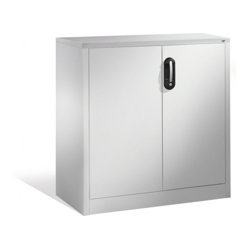 C+P Akten-Sideboard Acurado mit Drehtüren, 2 Ordnerhöhen, H1000xB930xT500mm Weißaluminium