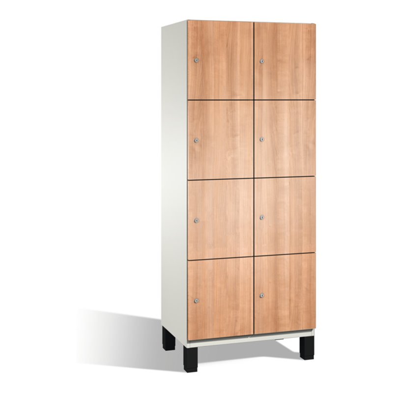 C+P Fächerschrank Cambio auf Füßen, 8 Fächer, H1980xB800xT525mm, Reinweiß/Kirsche