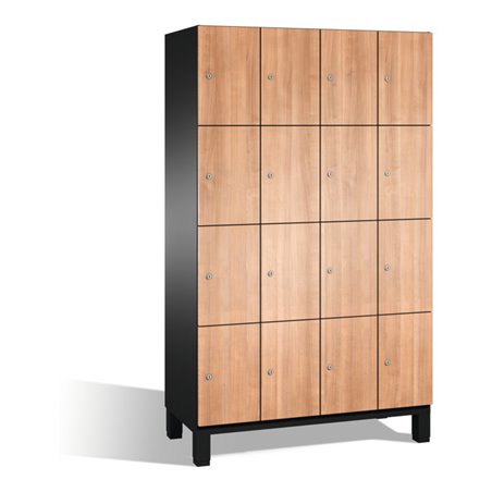 C+P Fächerschrank Cambio auf Füßen, 16 Fächer, H1980xB1200xT525mm Korpus Schwarzgrau
