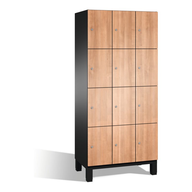 C+P Fächerschrank Cambio auf Füßen, 12 Fächer, H1980xB900xT525mm Korpus Schwarzgrau