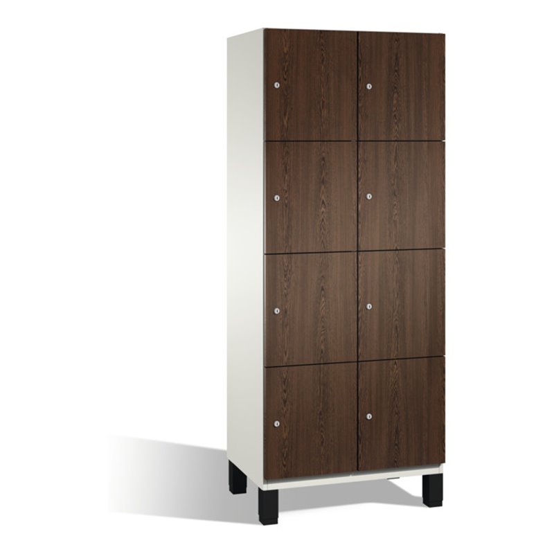 C+P Fächerschrank Cambio auf Füßen, 8 Fächer, H1980xB800xT525mm, Reinweiß/Wenge