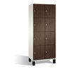 C+P Fächerschrank Cambio auf Füßen, 8 Fächer, H1980xB800xT525mm, Reinweiß/Wenge
