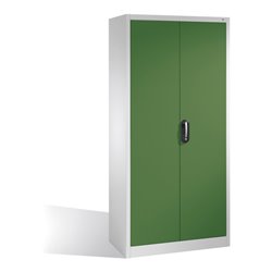 C+P Werkzeugschrank mit Drehtüren, innen 3 Böden und Wertfach, H1950xB930xT400mm Front Resedagrün Korpus Lichtgrau