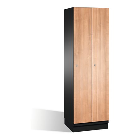 C+P Umkleidespind Cambio auf Sockel, 2 Abteile, H1950xB600xT525mm Korpus Schwarzgrau