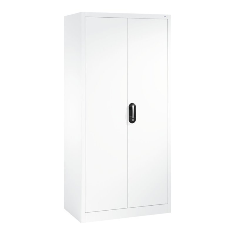 C+P Aktenschrank Acurado mit Drehtüren, innen 6 Pendelstangen, H1950xB930xT500mm Front Reinweiß