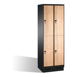 C+P Doppelstockspind Evolo auf Sockel, 4 Fächer, H1800xB600xT500mm Korpus Schwarzgrau