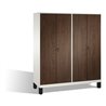 C+P Doppelspind Evolo auf Füßen, 4 Abteile, H1850xB1600xT500mm Korpus Reinweiß