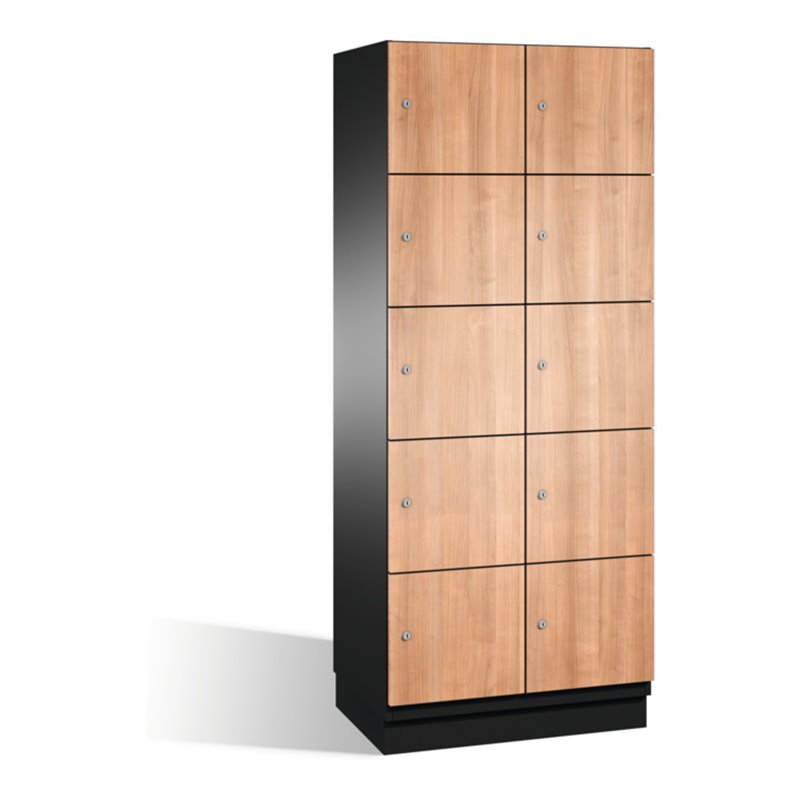 C+P Fächerschrank Cambio auf Sockel, 10 Fächer, H1950xB800xT525mm Korpus Schwarzgrau