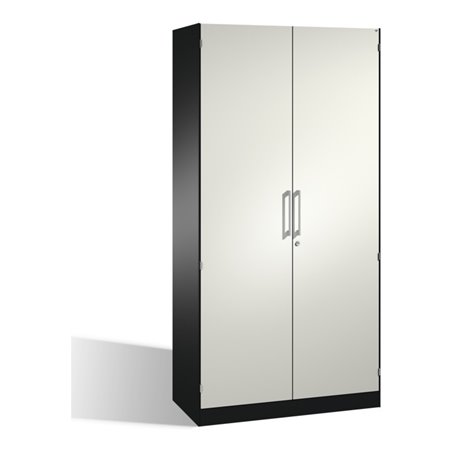C+P Aktenschrank Asisto mit Drehtüren, 5 Ordnerhöhen, H1980xB1000xT435mm Front Reinweiß Korpus Schwarzgrau
