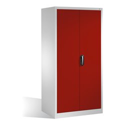C+P Werkzeugschrank XXL mit Drehtüren, innen 4 Böden, H1950xB930xT800mm Front Rubinrot Korpus Lichtgrau