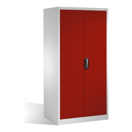 C+P Werkzeugschrank XXL mit Drehtüren, innen 4 Böden, H1950xB930xT800mm Front Rubinrot Korpus Lichtgrau
